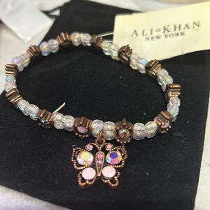Butterfly Crystal Charm Stretch Bracelet-Boutique